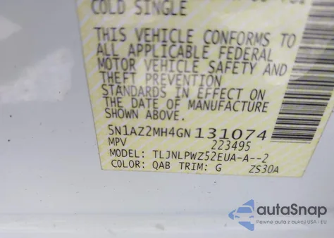 2016 Nissan Murano S from USA, damaged, VIN 5N1AZ2MH4GN131074